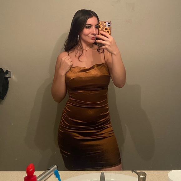 Fashion Nova Mocha Mini Dress - Picture 1 of 6